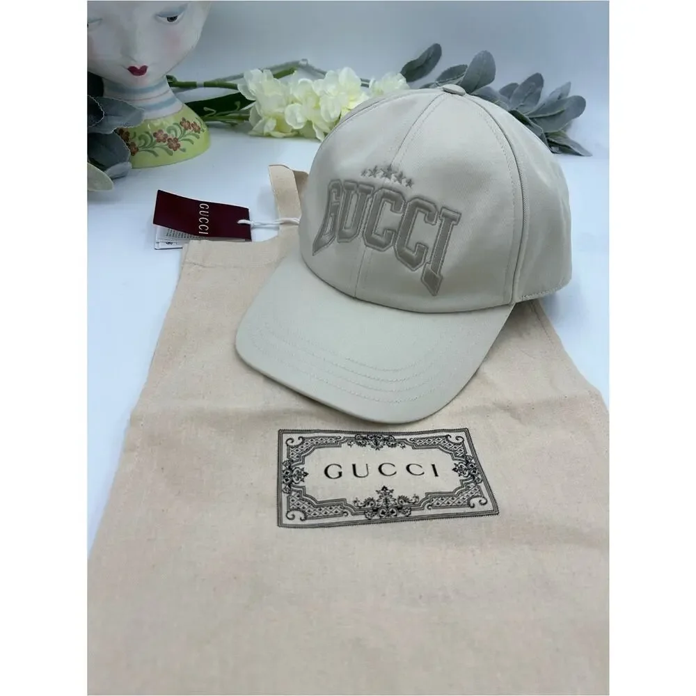 Unisex, Gucci, cotton embroidered logo baseball cap size medium adjustable
